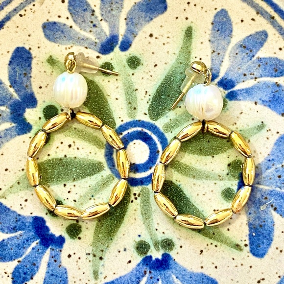 Pearl and Rice Bead Earrings - Picture 13 of 13